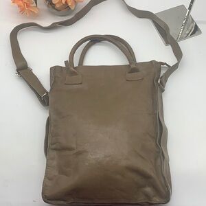 Cowboys Bag Brown Leather Tall Vertical  crossbody. BRN1582B